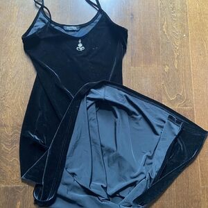 Disturbia Black Velvet Slip Dress